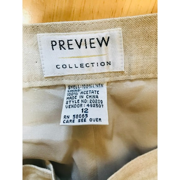 Preview Collection Women's 100% Linen Fully Lined Pants, Size 12 - Picture 4 of 4